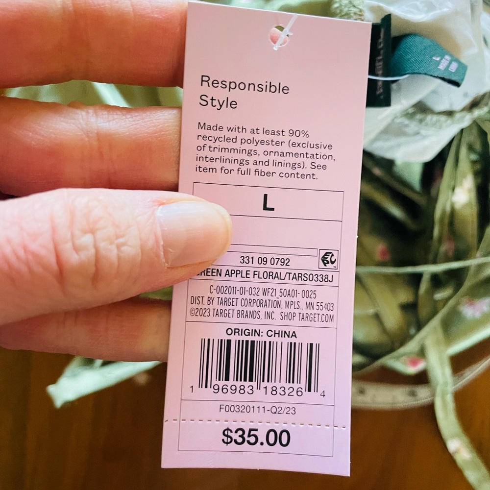 Wild Fable Green Apple Floral Dress NWT - Picture 10 of 12
